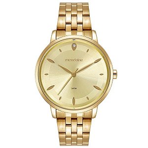 Kit Relógio Mondainde Feminino Dourado 99920lpmkde1k1