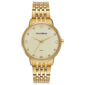 Kit Relógio Mondaine Feminino Dourado 99879lpmkde1k1