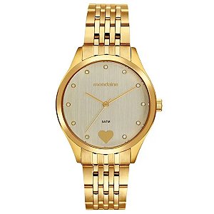 Kit Relógio Mondaine Feminino Dourado 99866lpmvde1k1