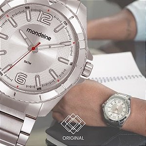 Kit Relógio Mondaine Masculino Prata 32637g0mvne1k2