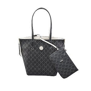 Bolsa Victor Hugo Tote Double Face Nero Black Crystal Hue