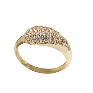 Anel Bold em Ouro 18k e Zircônias