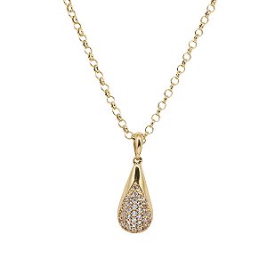 Kit Cordão Ouro 18k + Pingente Gota em Ouro 18k