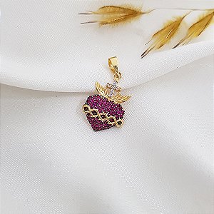 Pingente Sagrado Coração de Jesus Ouro 18k