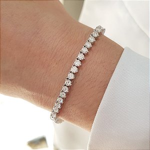Pulseira Riviera em Prata 925 Moissanite