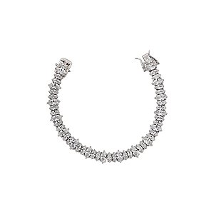 Pulseira Riviera Navetes em Prata 925 Zircônia