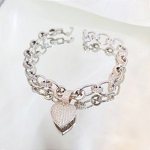 Pulseira Elos Prata 925 Zircônias