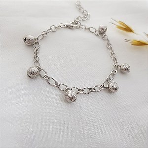 Pulseira Elos Esferas Prata 925