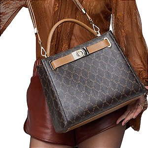 Bolsa Victor Hugo Milano Belmont Coffee Cuoio