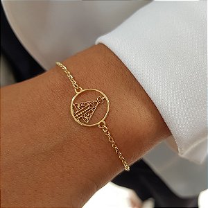 Pulseira Nossa Senhora Aparecida em Ouro 18k