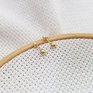 Brinco Infantil Bolinha 3mm em Ouro 10k