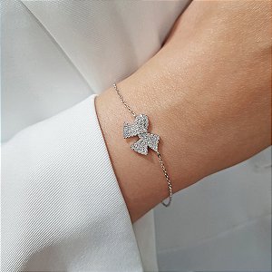 Pulseira Laço em Prata 925 e Zircônia