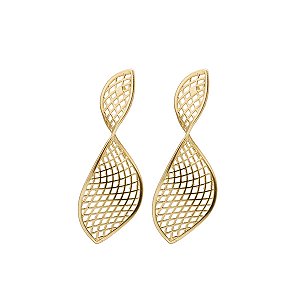 Brinco Folha Filigrana em Ouro 18k