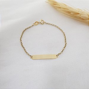 Pulseira Infantil Plaquinha em Ouro 10k
