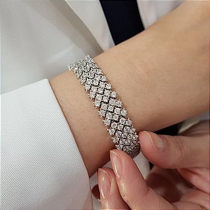 Pulseira Riveira Maleável em Prata 925