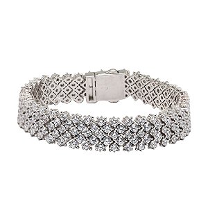 Pulseira Riveira Maleável em Prata 925