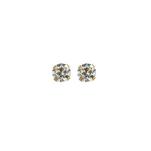 Brinco Infantil Ponto de Luz 4mm em Ouro 10k