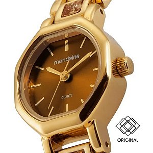 Relógio Feminino Analógico Quadrado Dourado 33000lpmvdm2