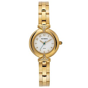 Relógio Mondaine Feminino Cristais Dourado 33022lpmvde1