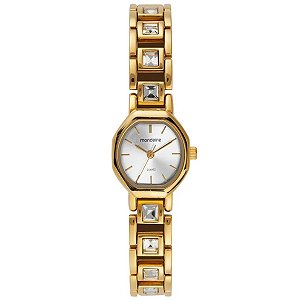 Relógio Feminino Facetado Cristais Dourado Mondaine 33000lpmvdm1