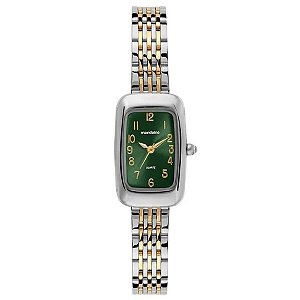 Relógio Feminino Retangular Abaulado Bicolor Mondaine 33007lpmvbe3