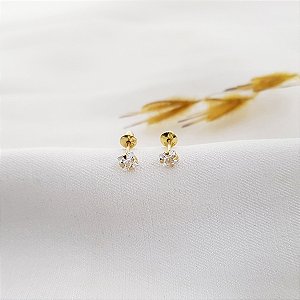 Brinco Infantil Ponto de Luz em Ouro 10k
