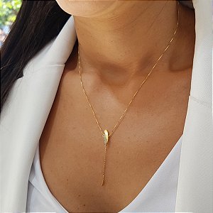 Gargantilha Gravatinha Topázio em Ouro 18k