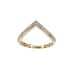 Anel Asa Delta em Ouro 10k e Diamante