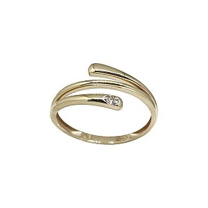 Anel Bold em Ouro 10k e Diamante