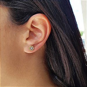 Brinco Esferas em Ouro 18k e Diamante