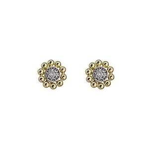 Brinco Esferas em Ouro 18k e Diamante