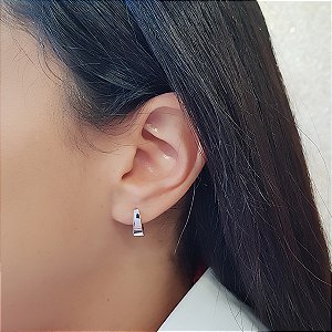 Brinco Argola em Ouro 18k Branco