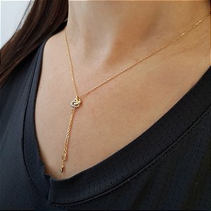 Gargantilha Gravatinha Duo em Ouro 18k