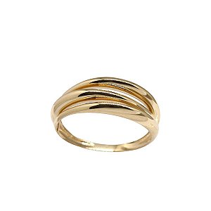 Anel Bold 3 Aros em Ouro 18k