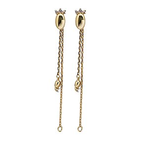 Brinco Longo em Ouro 18k e Topázio