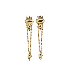 Brinco Longo em Ouro 18k e Topázio