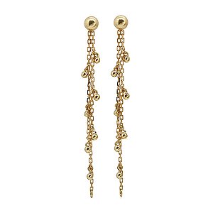 Brinco Franja Esferas em Ouro 18k