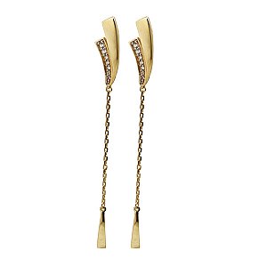 Brinco Longo em Ouro 18k e Topázio