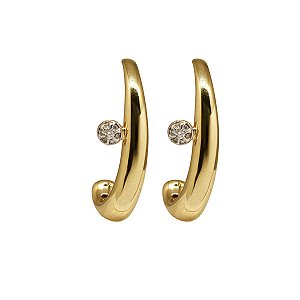 Brinco Bold em Ouro 18k e Diamante