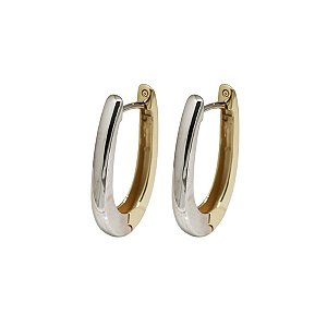 Brinco Argola Duas Cores em Ouro 10k