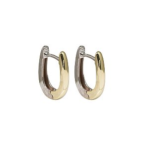 Brinco Argola Duas Cores em Ouro 10k