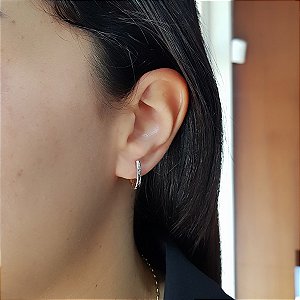 Brinco Argola Duas Cores em Ouro 10k
