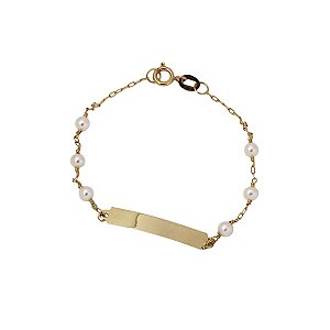 Pulseira Infantil Plaquinha em Ouro 10k