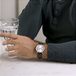 Kit Relógio Masculino Prata Pulseira Marrom 99835g0mvnh2k1