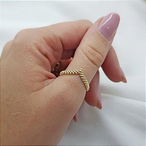 Anel Asa Delta Esferas em Ouro 10k