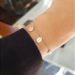 Pulseira Medalhas em Ouro 10k