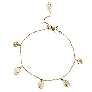 Pulseira Medalhas em Ouro 10k