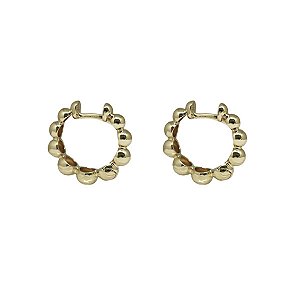 Brinco Argola Esferas em Ouro 10k