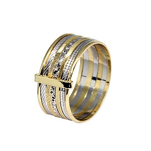 Anel 7 Aros Ouro 10k
