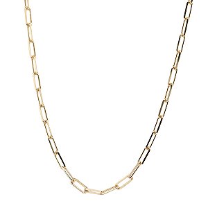 Corrente Masculina Malha Cadeado Ouro 18k 60cm